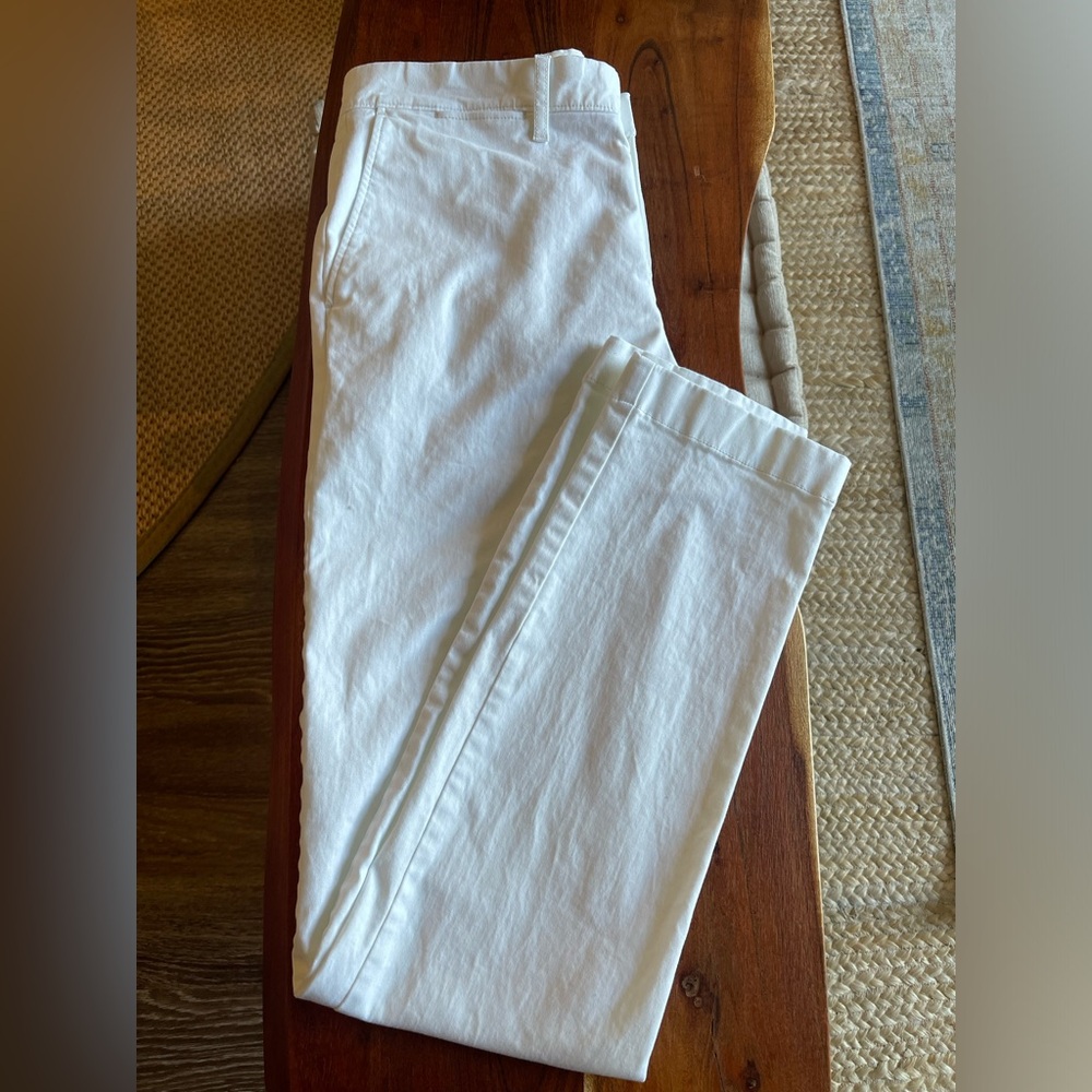 J CREW men’s white chino khaki pants, style 484 slim.